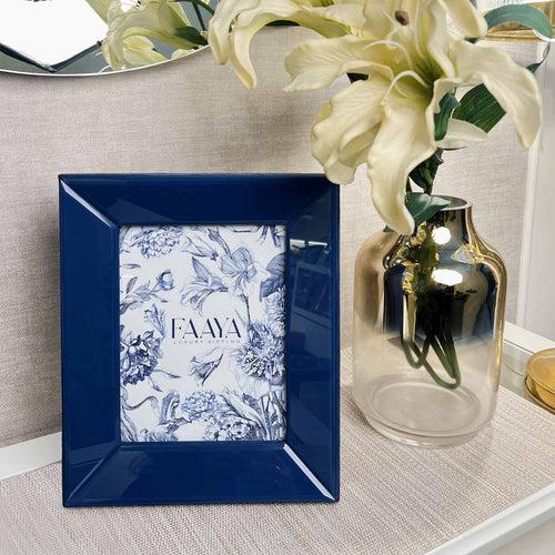 Medium Amadeus Bevelled Glass Photo Frame - Midnight Blue