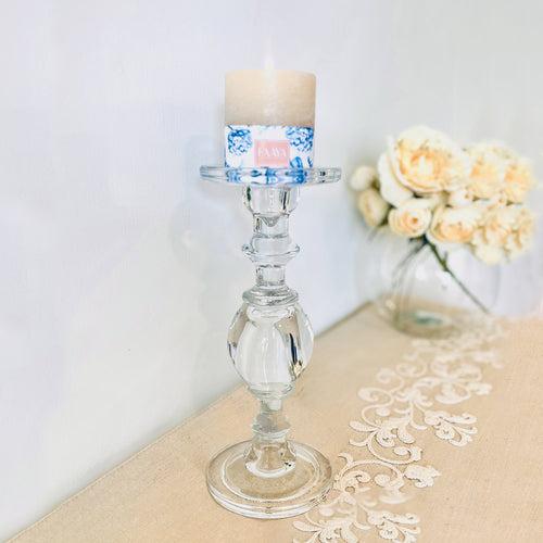 Glass Candle Holder, Large - Victorian