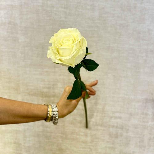 Artificial Rose Stem - Off White