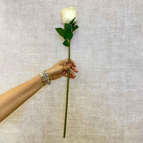 Artificial Rose Stem - Off White