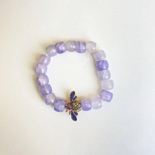 Lavender Marble Bee Bracelet