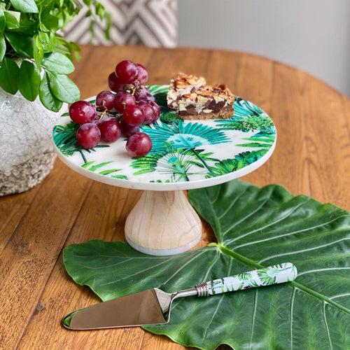 Marble Cake Stand With Cake Server - Amazonia Day