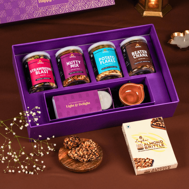 Joyful Diwali Treats Gift Box - Omay Foods Corporate Gifts