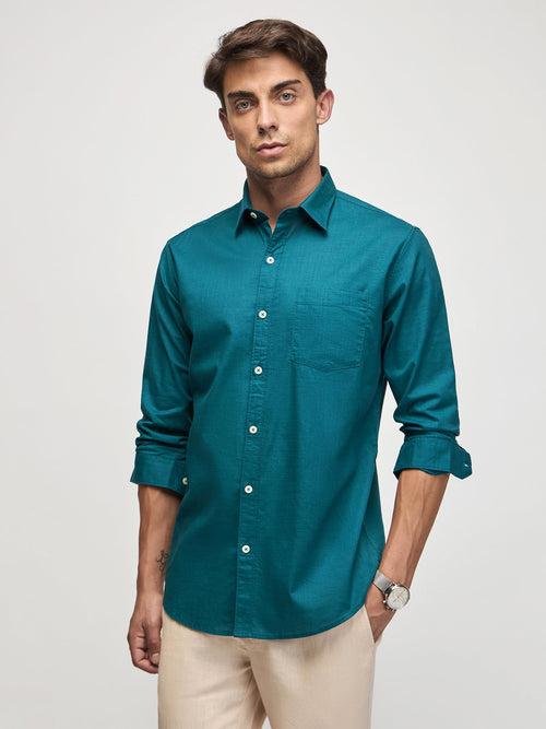 Plain Slub Cotton Shirt