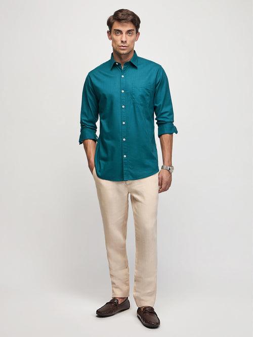 Plain Slub Cotton Shirt