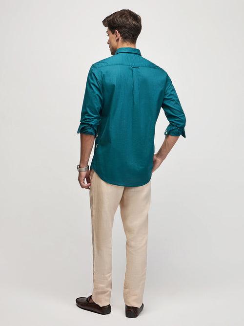 Plain Slub Cotton Shirt