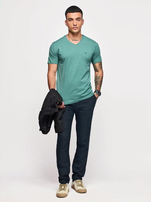 Cotton Stretch V-neck T-Shirt