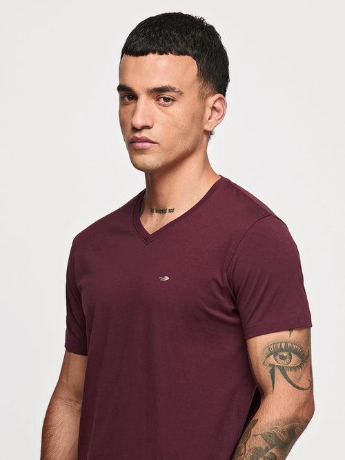 Cotton Stretch V-neck T-Shirt