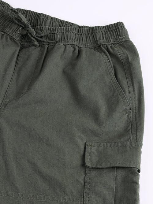 Slub Cotton Cargo Shorts