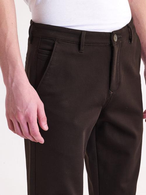 Brown Stretch Slim Fit Trouser