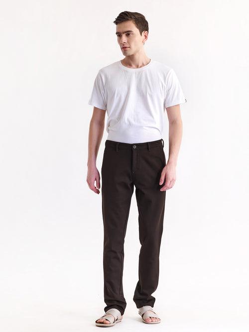 Brown Stretch Slim Fit Trouser