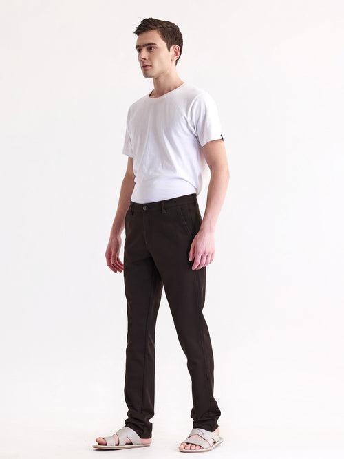 Brown Stretch Slim Fit Trouser