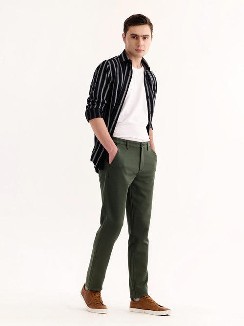 Green Stretch Slim Fit Trouser