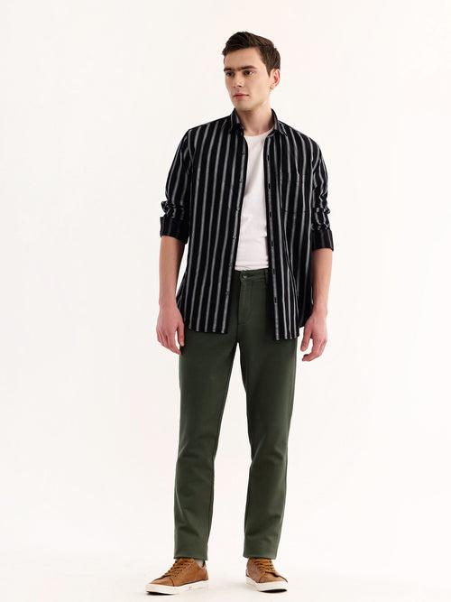 Green Stretch Slim Fit Trouser