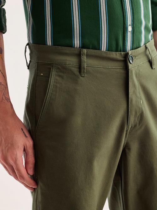 Green Stretch Slim Fit Trouser