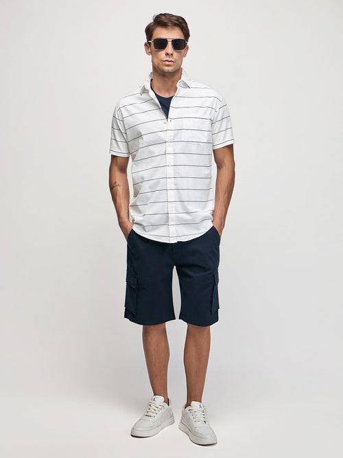 Horizontal Striped Short Sleeve Shirt