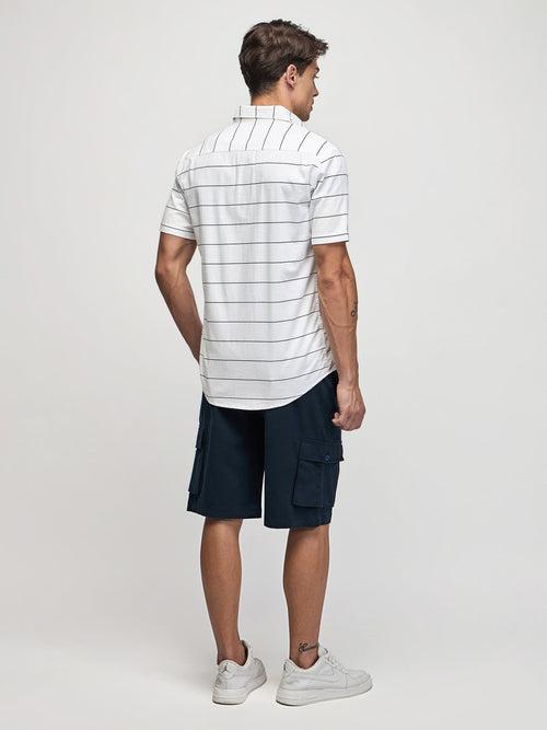 Horizontal Striped Short Sleeve Shirt