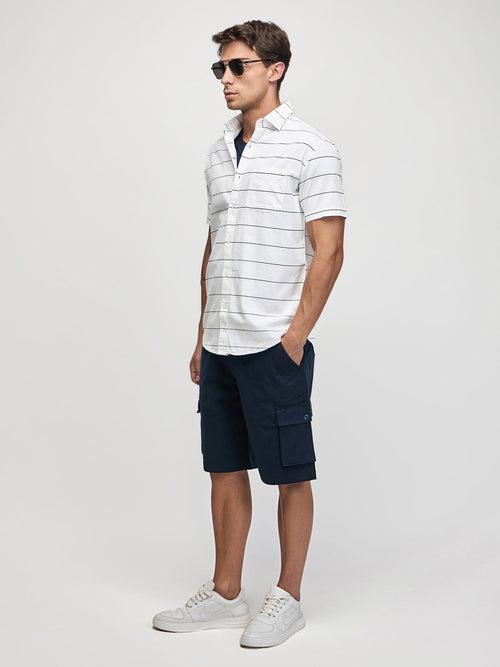 Horizontal Striped Short Sleeve Shirt