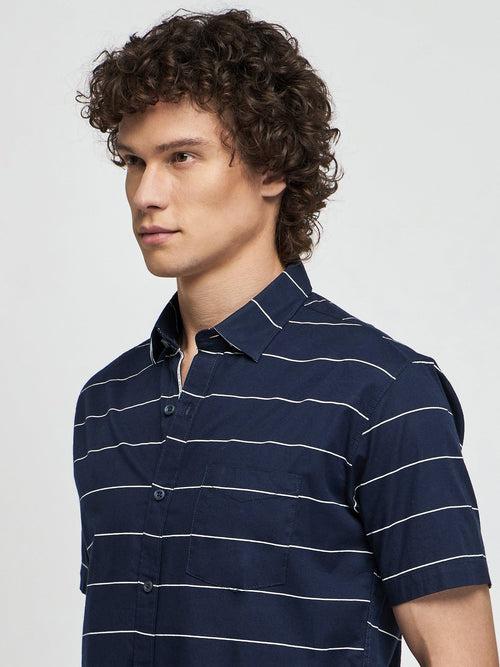 Horizontal Striped Short Sleeve Shirt