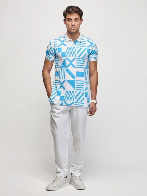 Geometric Print Polo