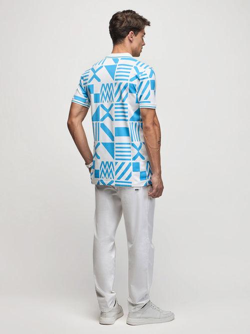 Geometric Print Polo