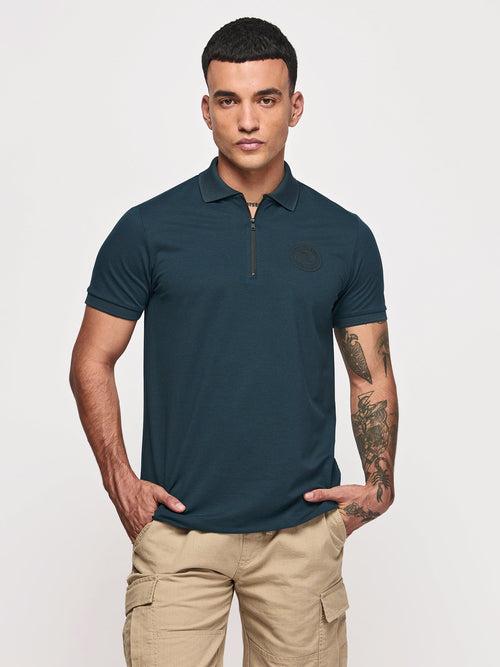 Chest Logo Zipped Polo