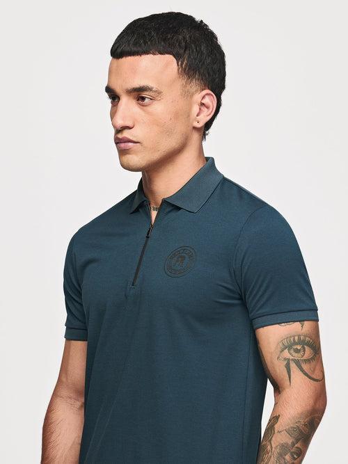 Chest Logo Zipped Polo