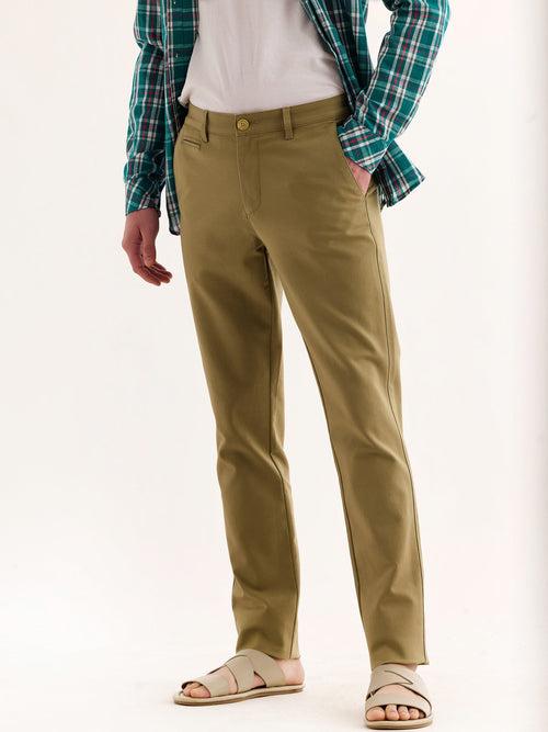 Khaki Stretch Slim Fit Trouser