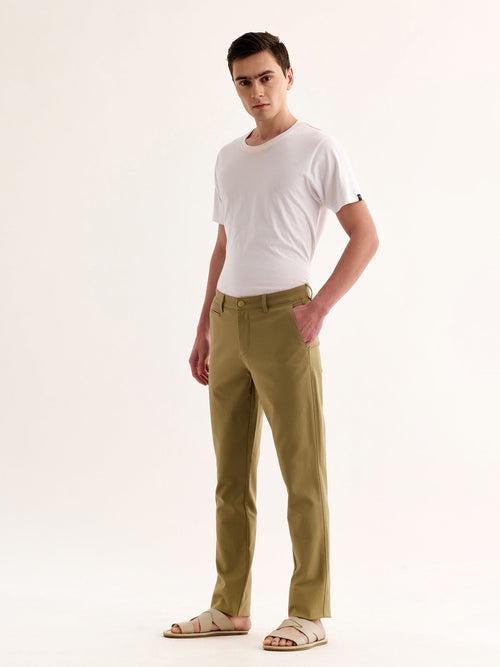 Khaki Stretch Slim Fit Trouser