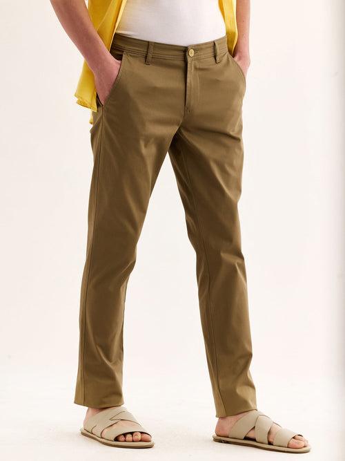 Khaki Stretch Slim Fit Trouser