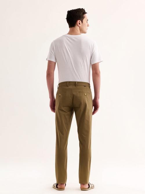 Khaki Stretch Slim Fit Trouser