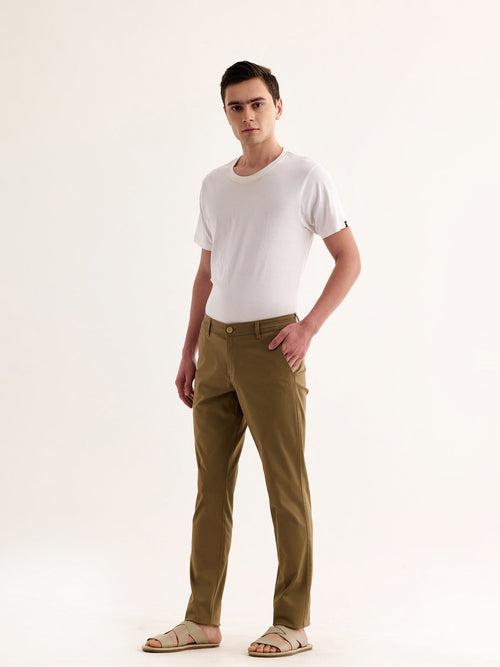 Khaki Stretch Slim Fit Trouser