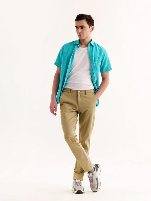 Khaki Stretch Slim Fit Trouser