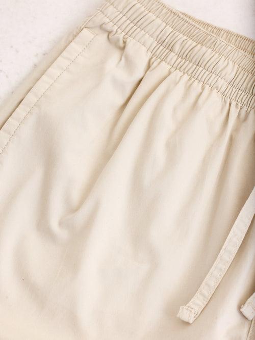 Cream Solid Stretch Short