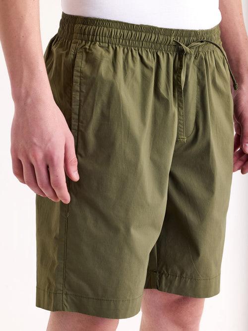 Green Solid Stretch Short