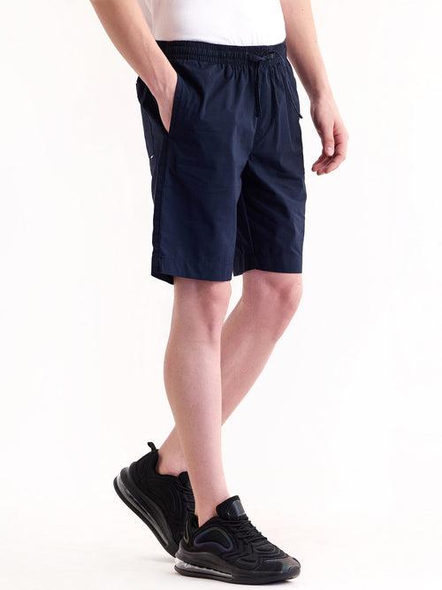 Navy Solid Stretch Short