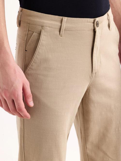 Khaki Stretch Slim Fit Trouser