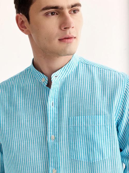 Blue Striped Linen Shirt