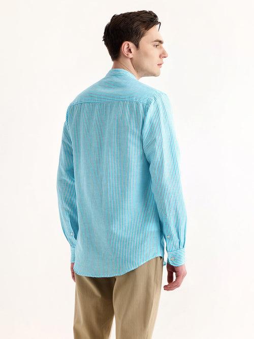 Blue Striped Linen Shirt