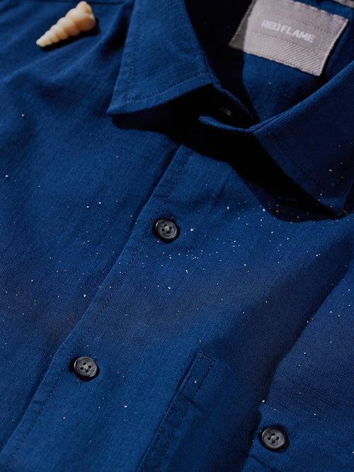 Cobalt Blue Slub Twill Shirt