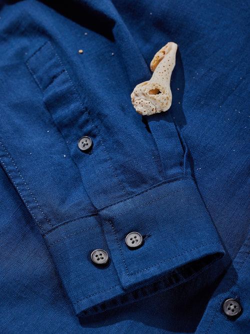 Cobalt Blue Slub Twill Shirt