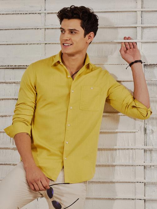 Yellow Slub Twill Shirt