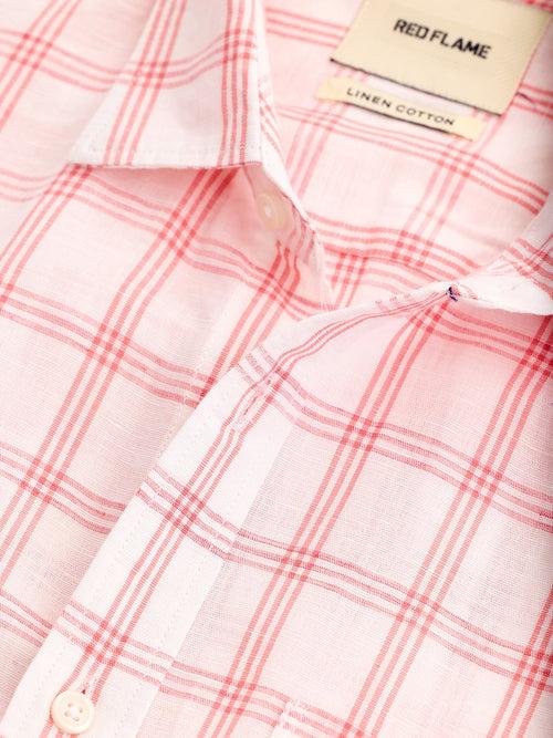 Pink Checked Linen Shirt