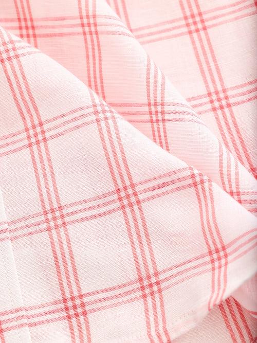 Pink Checked Linen Shirt