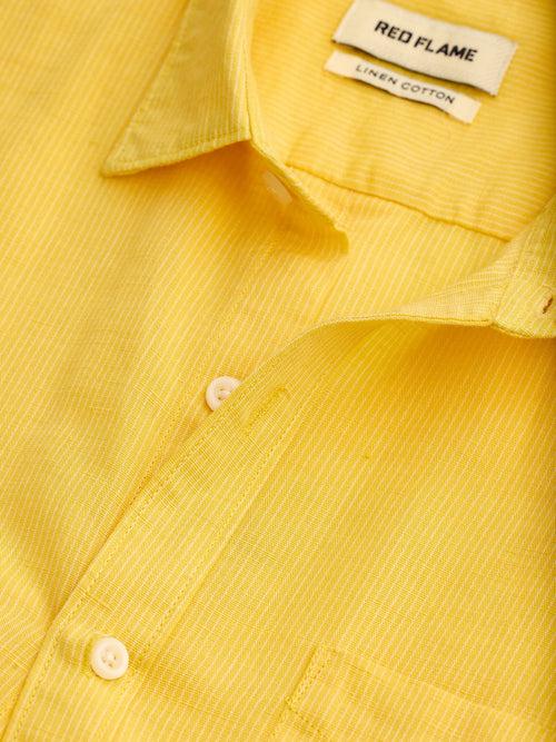 Yellow Striped Linen Shirt