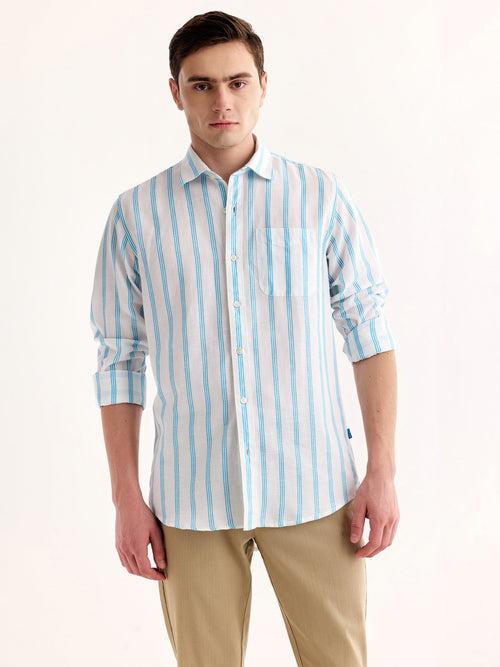 Blue Striped Linen Shirt