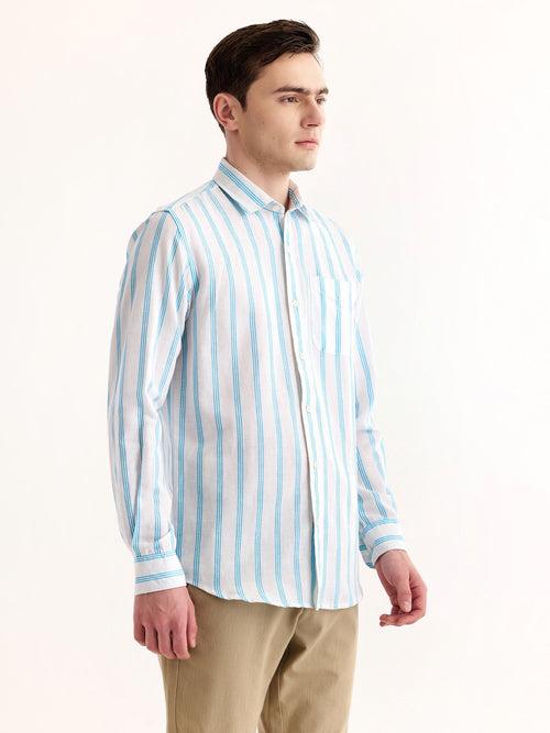 Blue Striped Linen Shirt