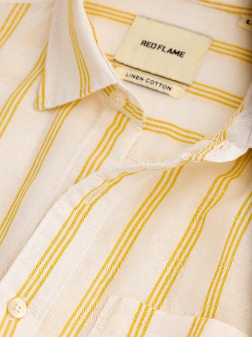 Yellow Striped Linen Shirt