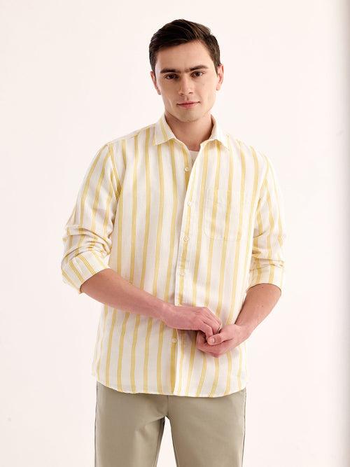 Yellow Striped Linen Shirt