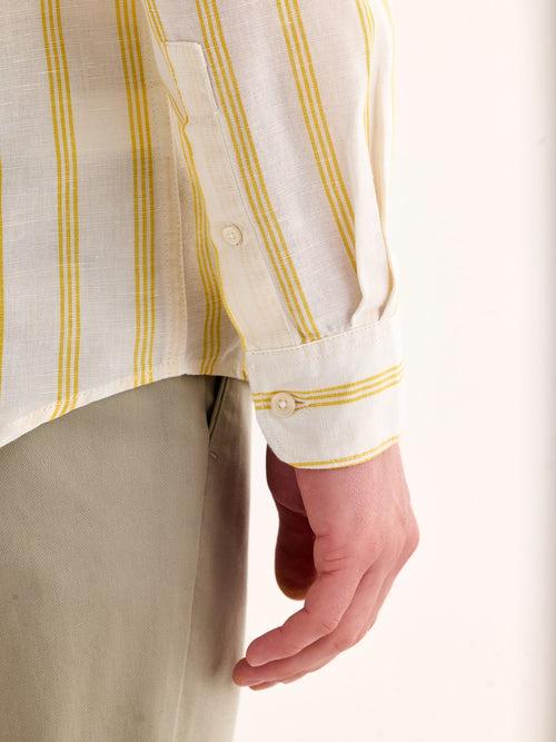 Yellow Striped Linen Shirt